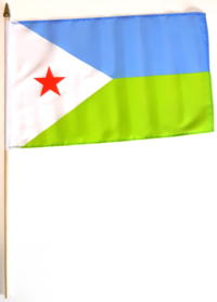 DJIBOUTI HANDFLAGGA 45X30CM