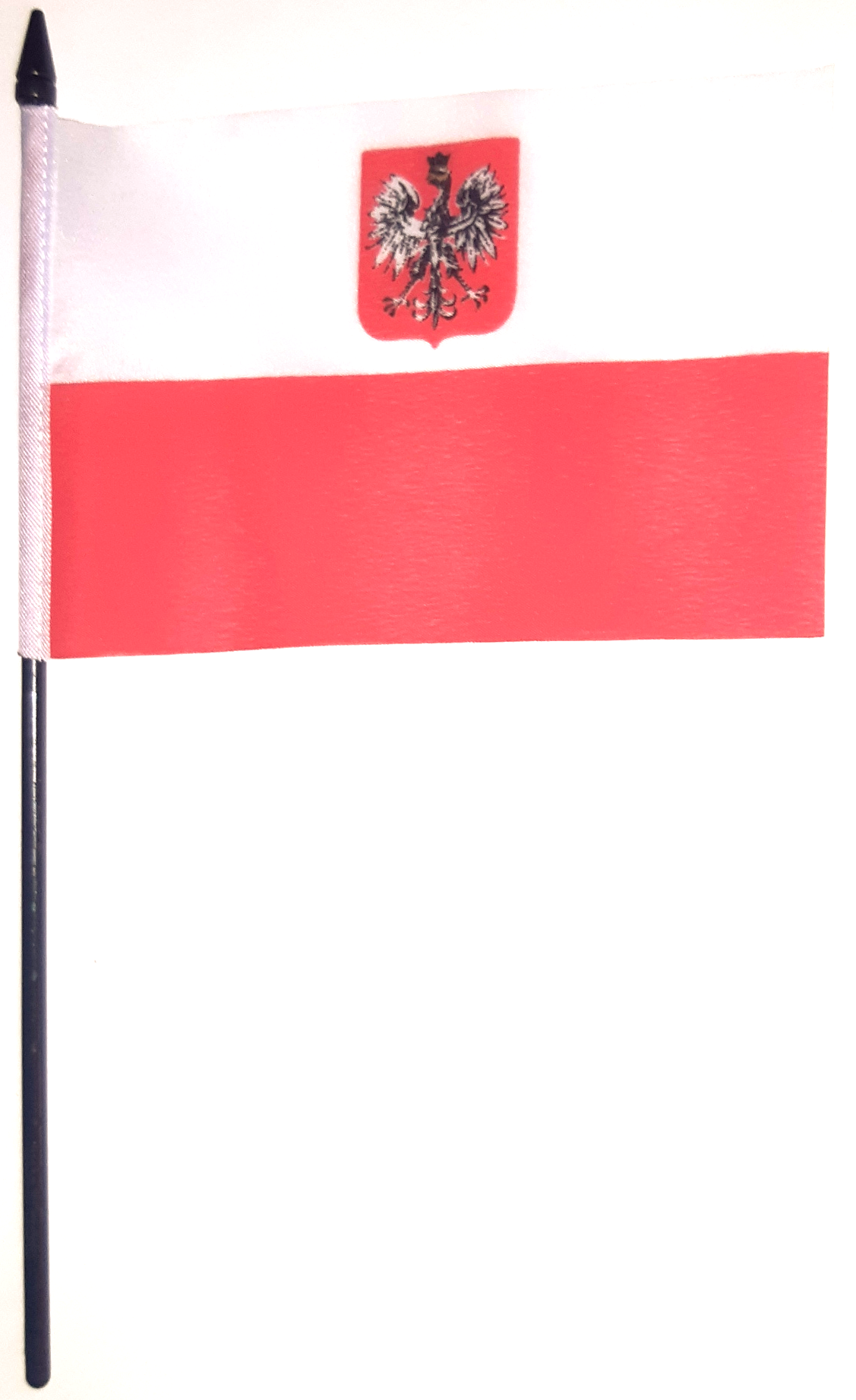 POLEN HANDFLAGGA MED VAPEN 23X15CM