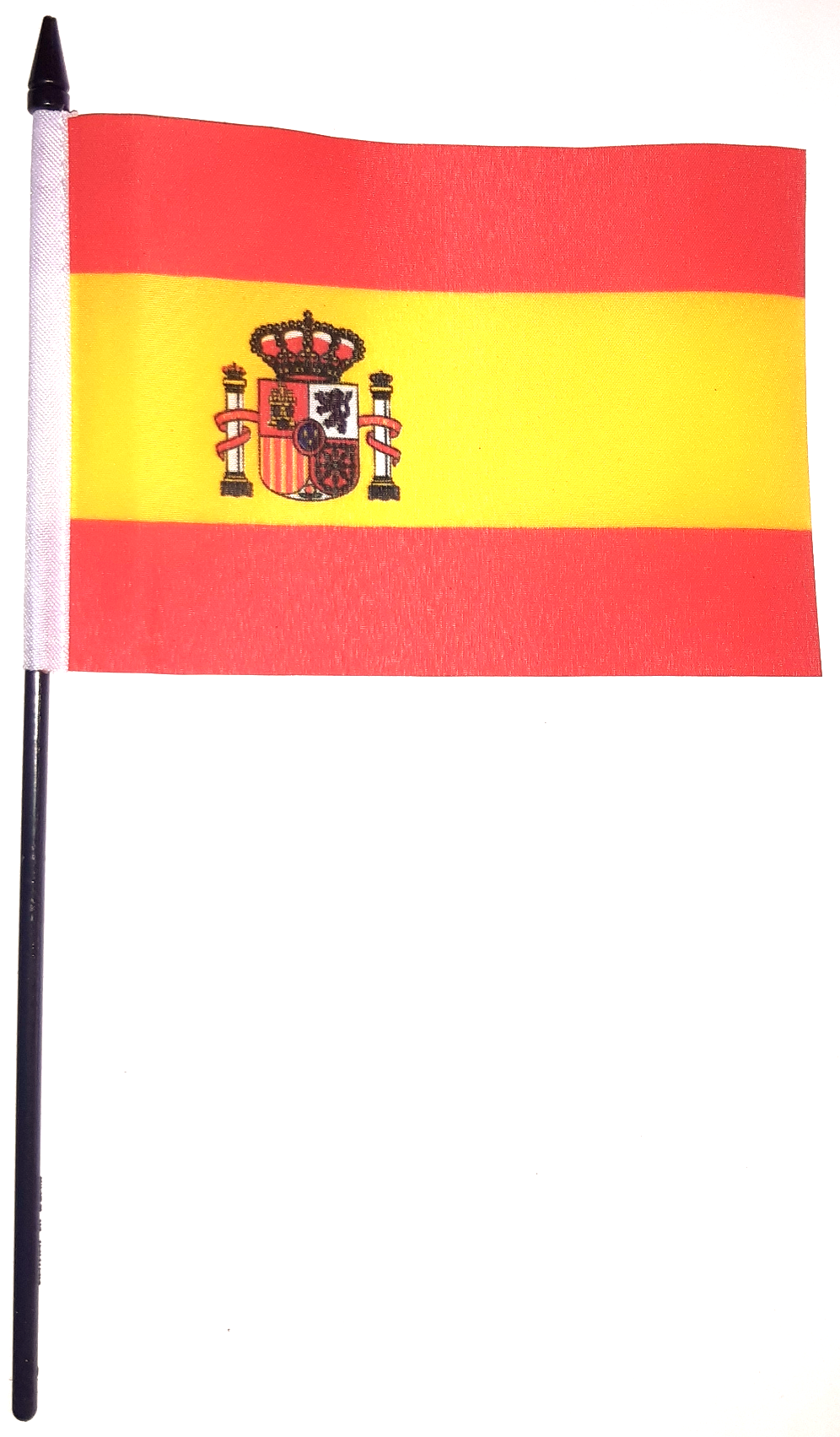 SPANIEN HANDFLAGGA STATSVAPNET 15X10CM