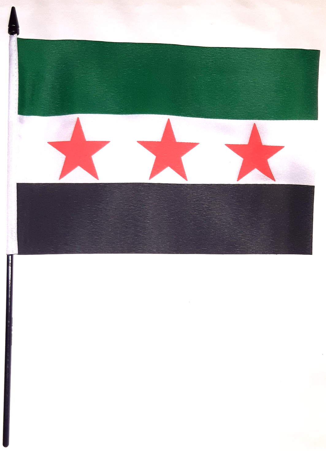 SYRIEN ÄLDRE HANDFLAGGA 23X15CM