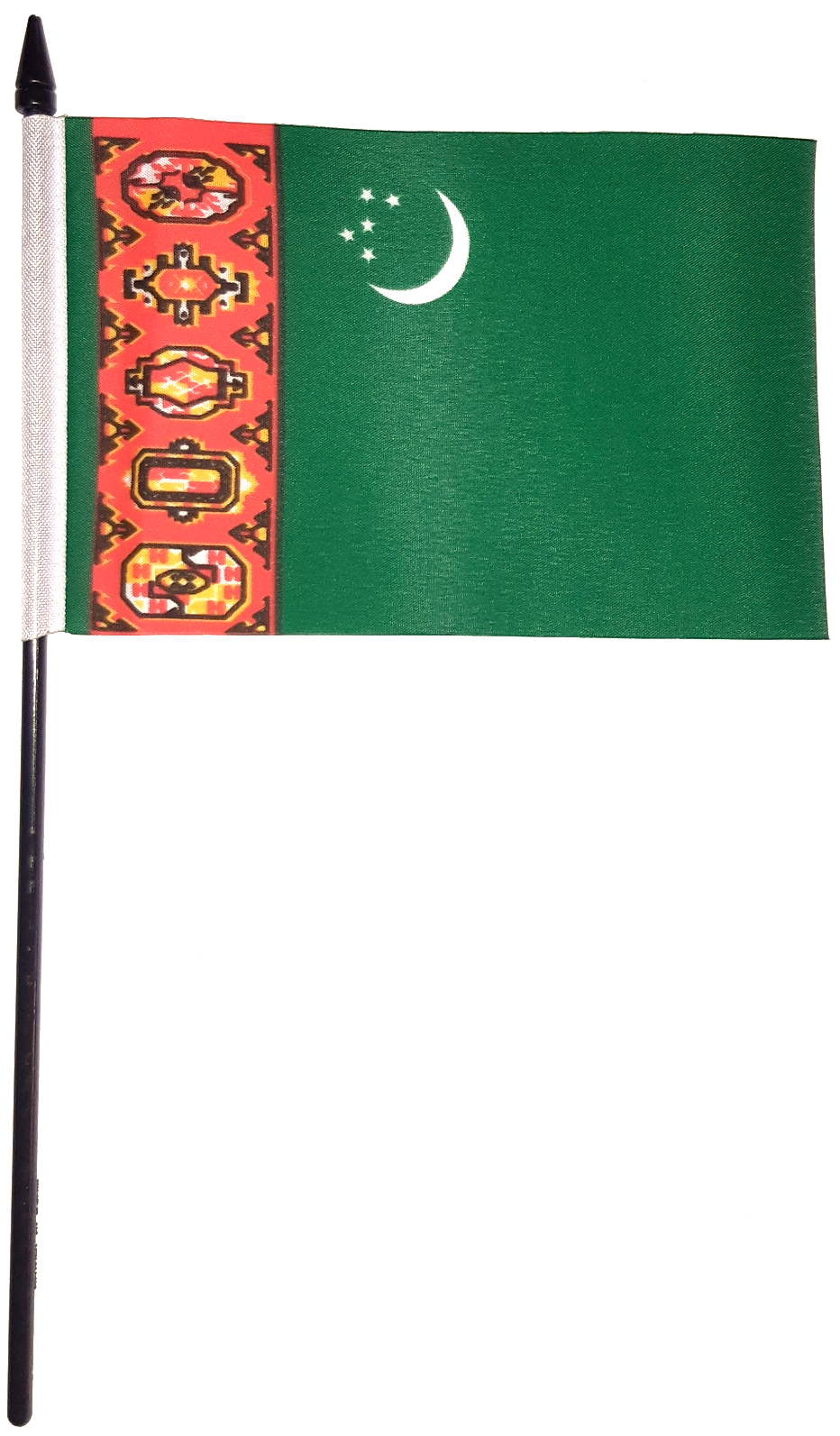 TURKMENISTAN HANDFLAGGA 15X10CM