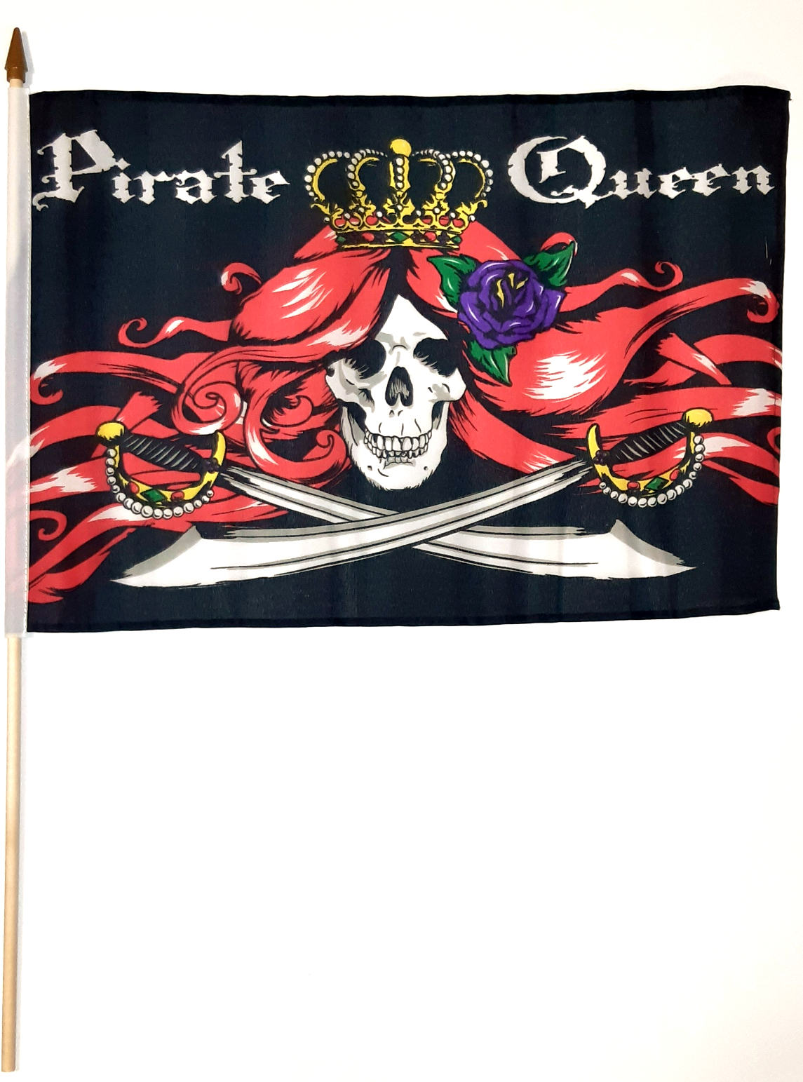 DÖSKALLE PIRATE QUEEN HANDFLAGGA 45X30CM