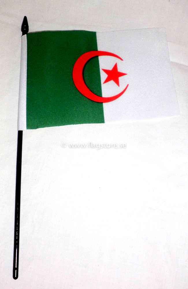 ALGERIET HANDFLAGGA 15X10CM