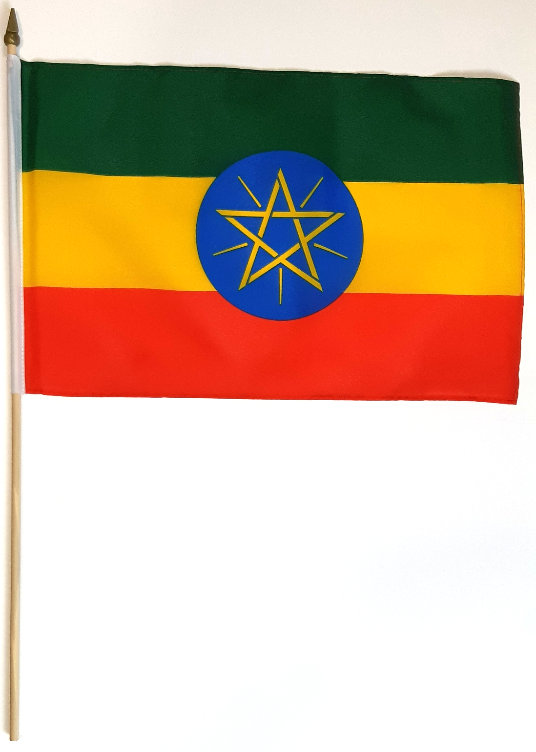 ETIOPIEN HANDFLAGGA MED PENTAGRAM 45X30CM