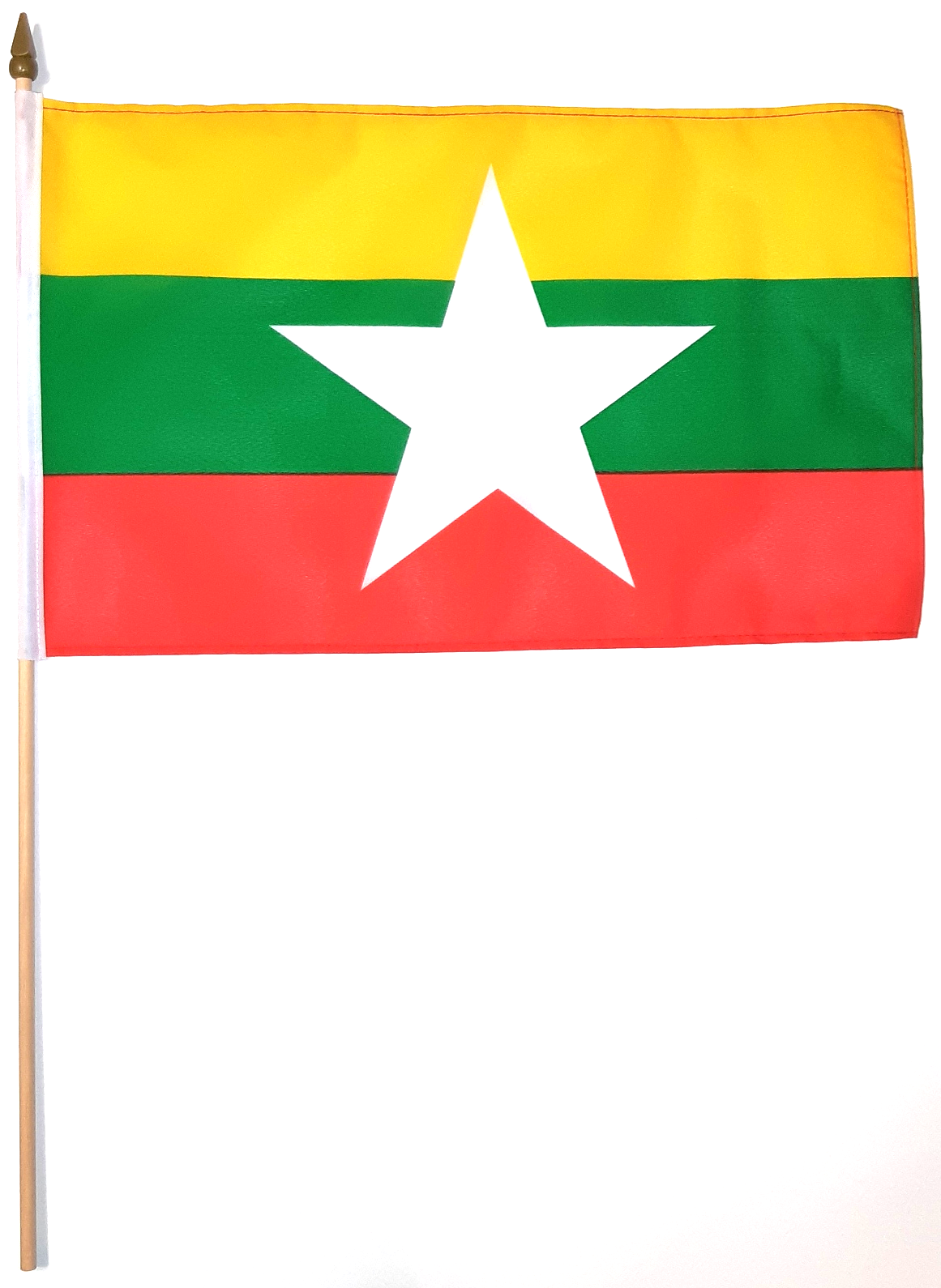 MYANMAR BURMA HANDFLAGGA 45X30CM