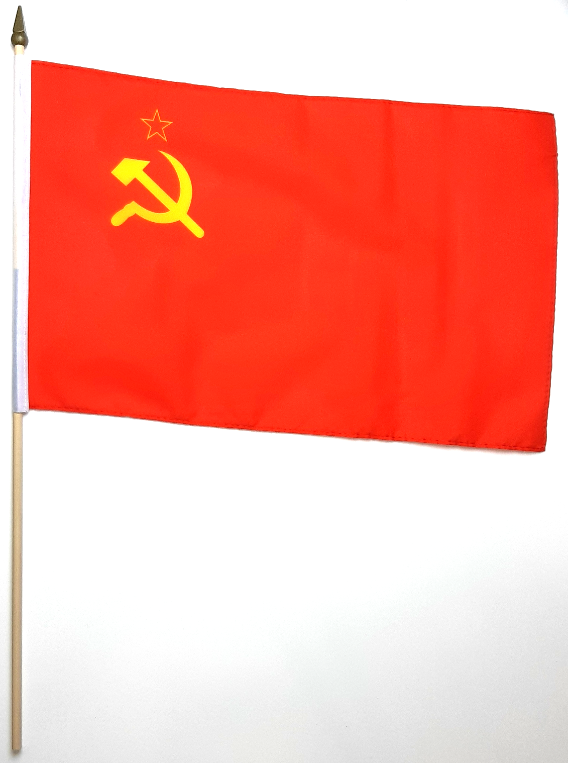 SOVJETUNIONEN-USSR-CCCP HANDFLAGGA 45X30CM