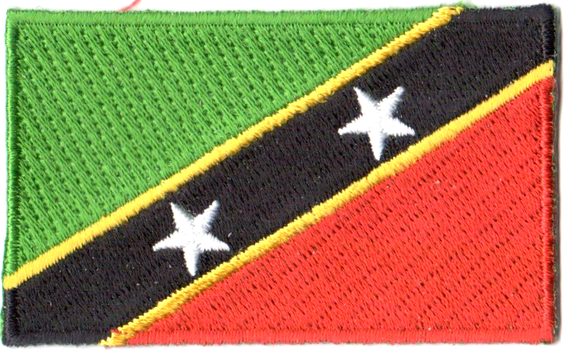 SAINT KITTS OCH NEVIS TYGMÄRKE 65x38mm