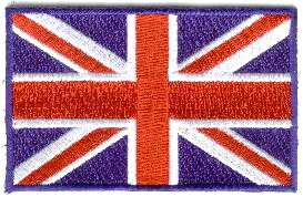 STORBRITANNIEN UNION JACK TYGMÄRKE 88x58mm