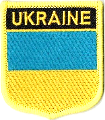 UKRAINA TYGMÄRKE 70x60mm UKRAINE
