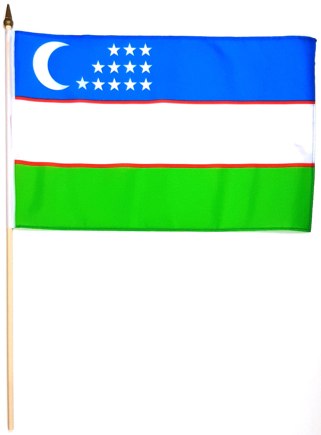 UZBEKISTAN HANDFLAGGA 45X30CM