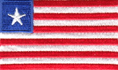 LIBERIA TYGMÄRKE 65X38mm