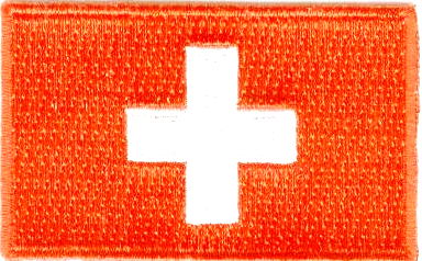 SCHWEIZ TYGMÄRKE 65x38mm