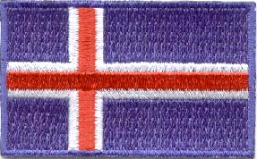 ISLAND TYGMÄRKE 65x38mm