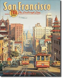 TWA SAN FRANCISCO PLÅTSKYLT 40,5x31,5cm