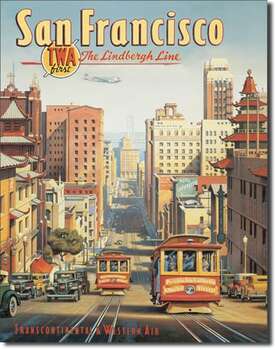 TWA SAN FRANCISCO PLÅTSKYLT 40,5x31,5cm
