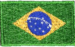BRASILIEN TYGMÄRKE 65x38mm