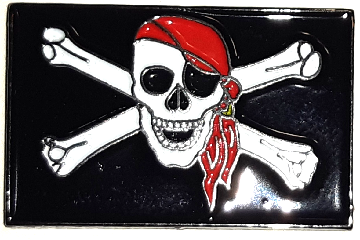 Döskalle "Red Scarf" Pin 26x17mm