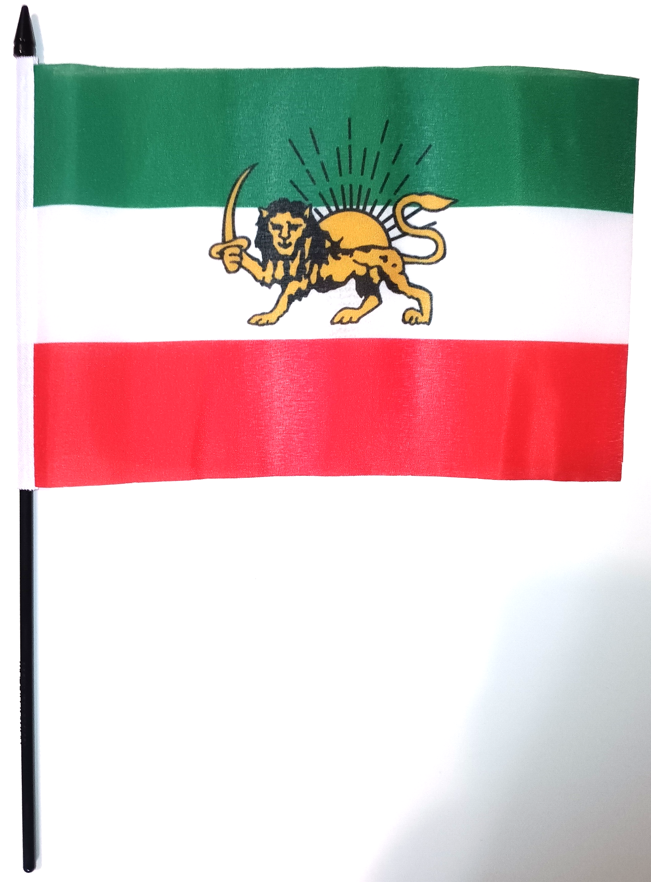 IRAN PERSIEN HANDFLAGGA 23X15CM
