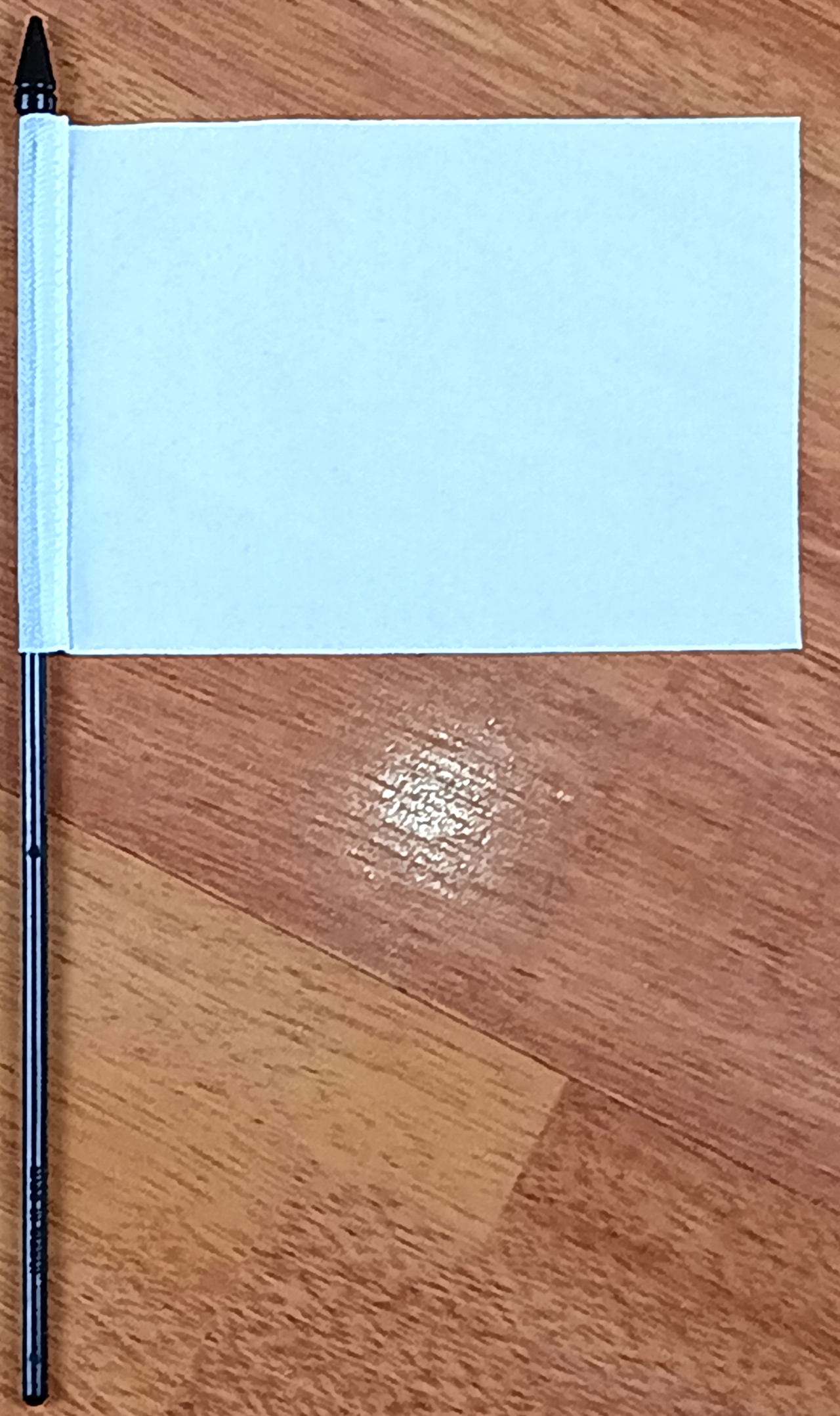 VIT ENFÄRGAD HANDFLAGGA 15X10CM