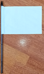 VIT ENFÄRGAD HANDFLAGGA 15X10CM