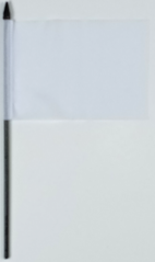 VIT ENFÄRGAD HANDFLAGGA 23X15CM