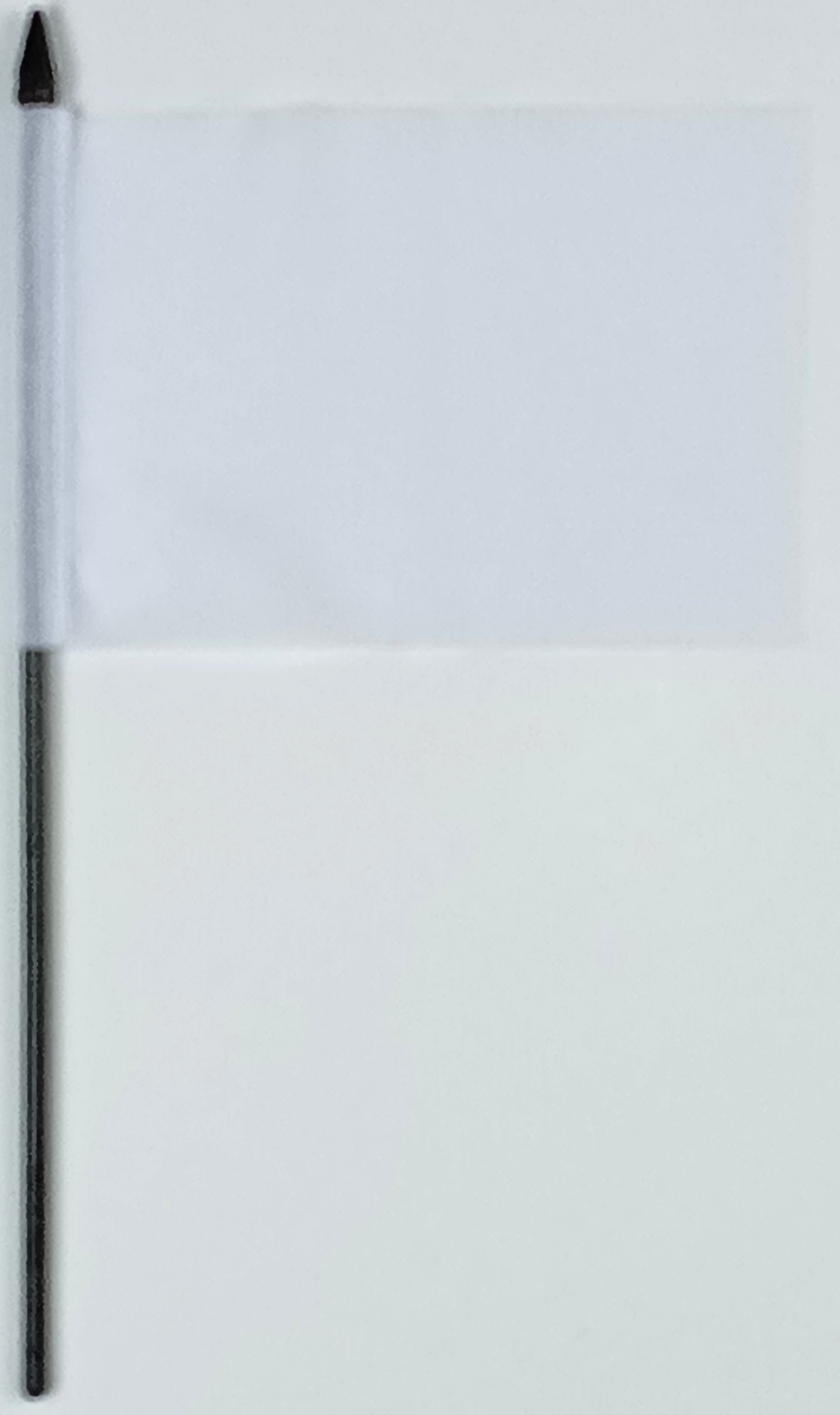 VIT ENFÄRGAD HANDFLAGGA 23X15CM