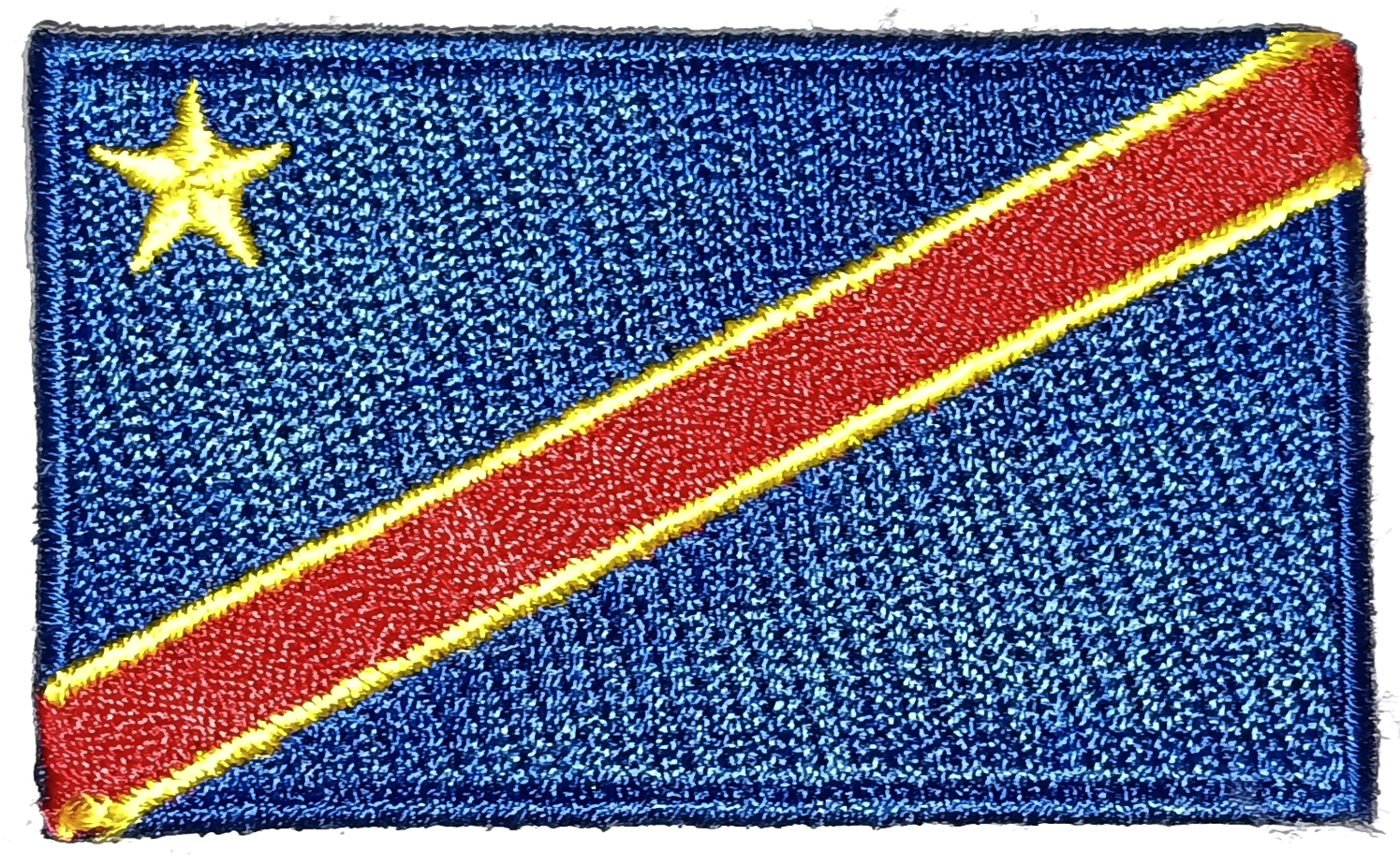 KONGO-KINSHASA TYGMÄRKE 65x38mm