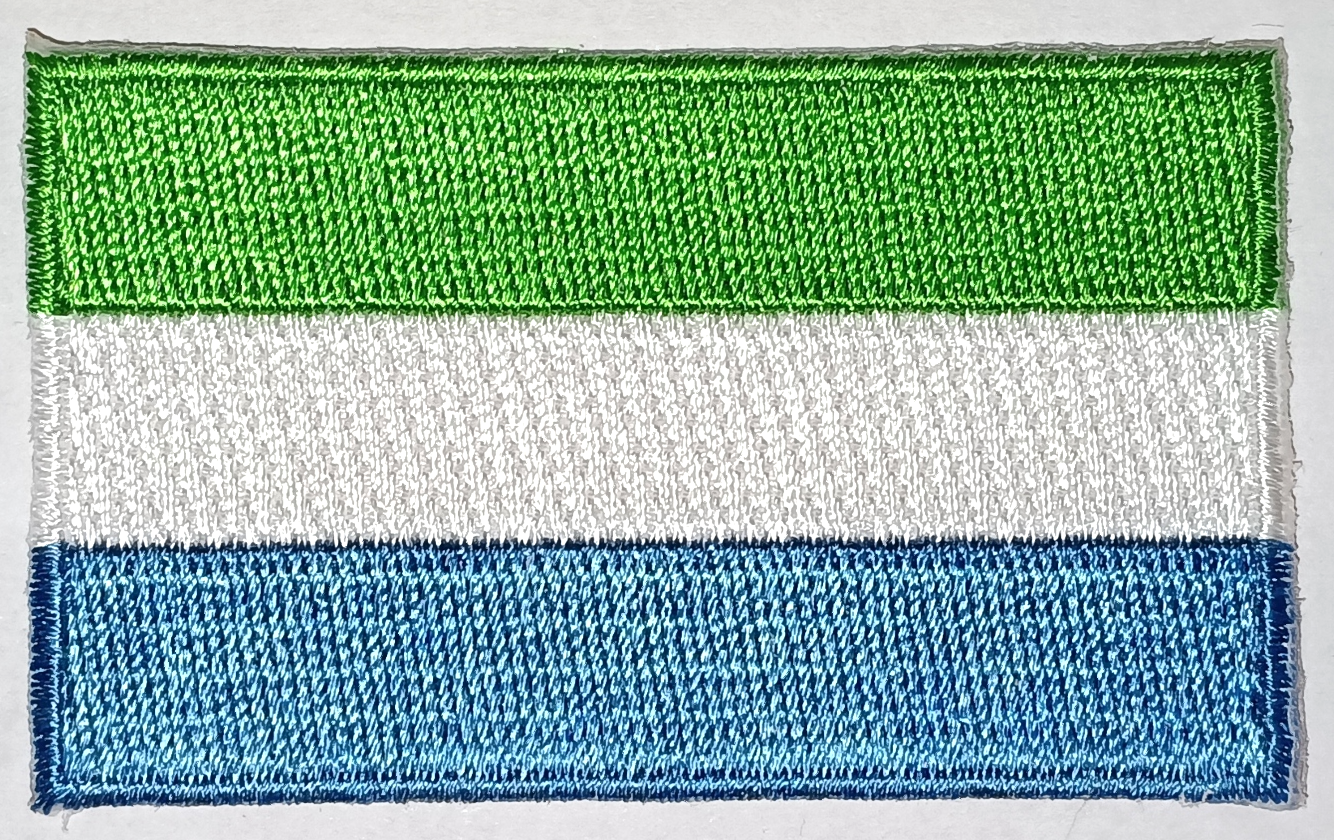 SIERRA LEONE TYGMÄRKE 65x38mm