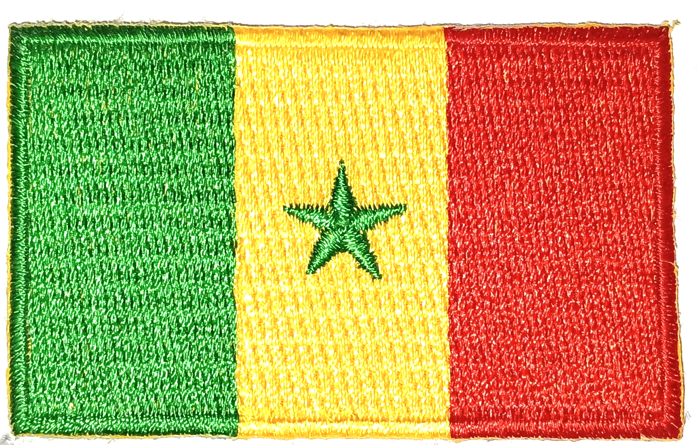 SENEGAL TYGMÄRKE 65x38mm