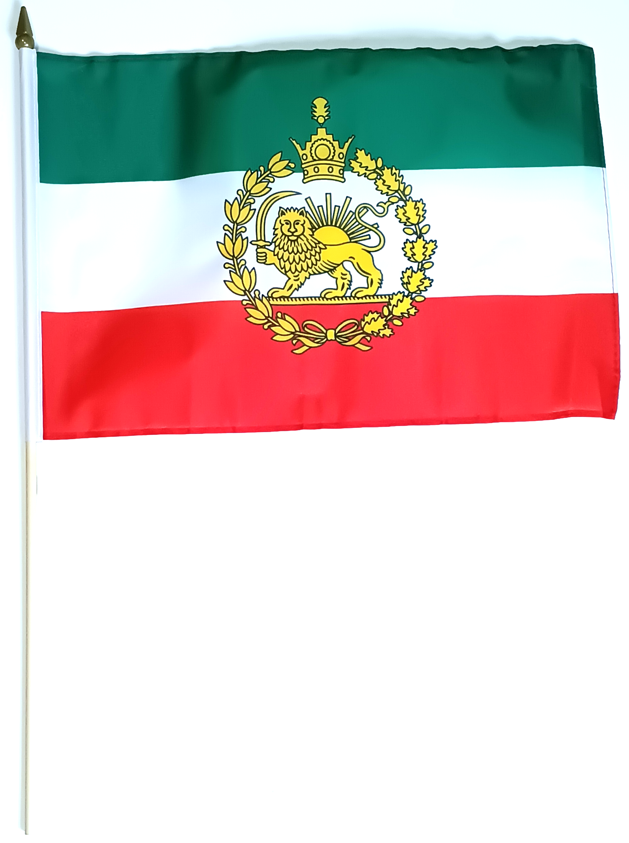 IRAN HANDFLAGGA ÄLDRE MODELL Shīr o Khorshīd 45X30CM
