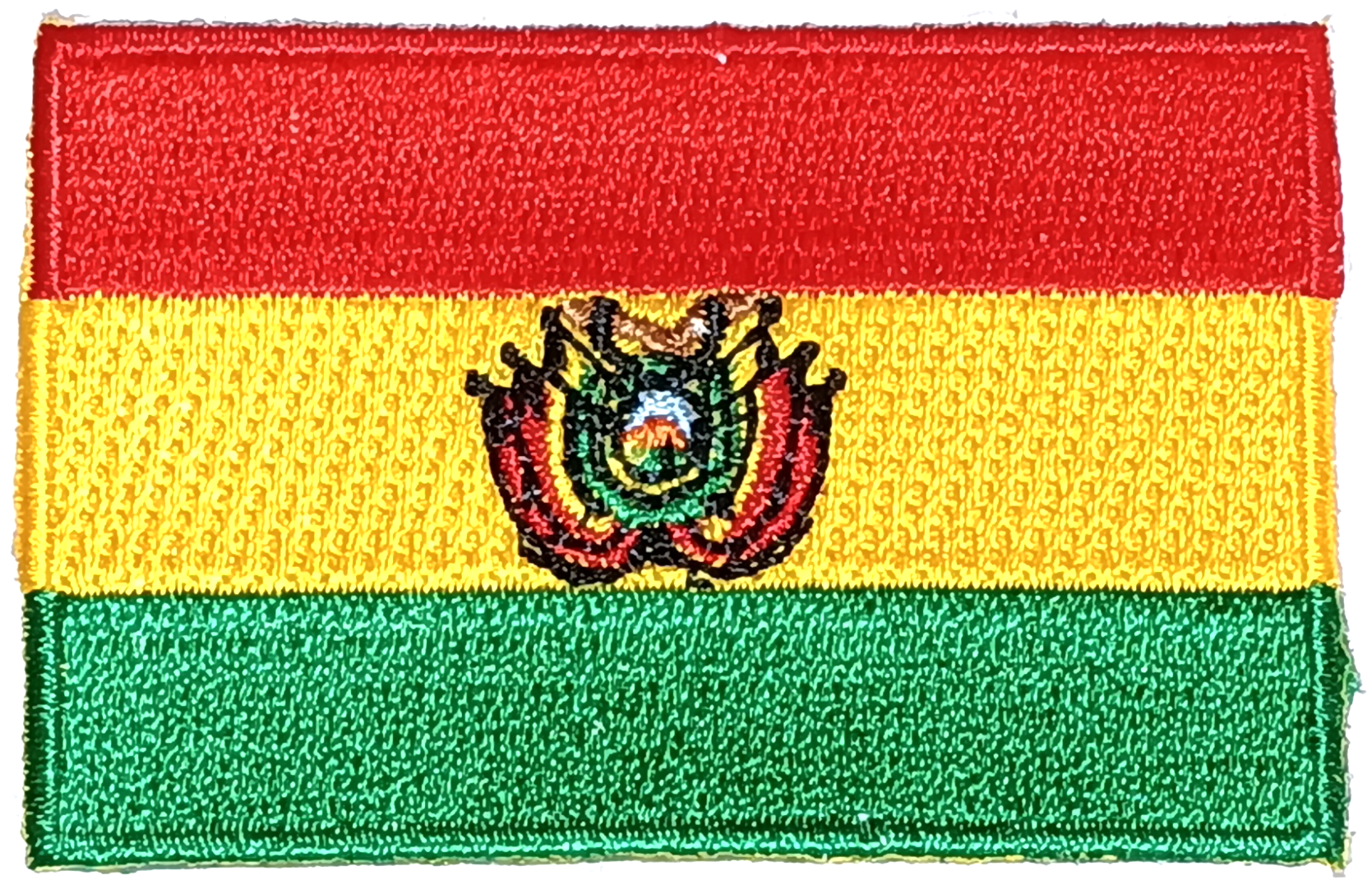 BOLIVIA TYGMÄRKE 65x38mm