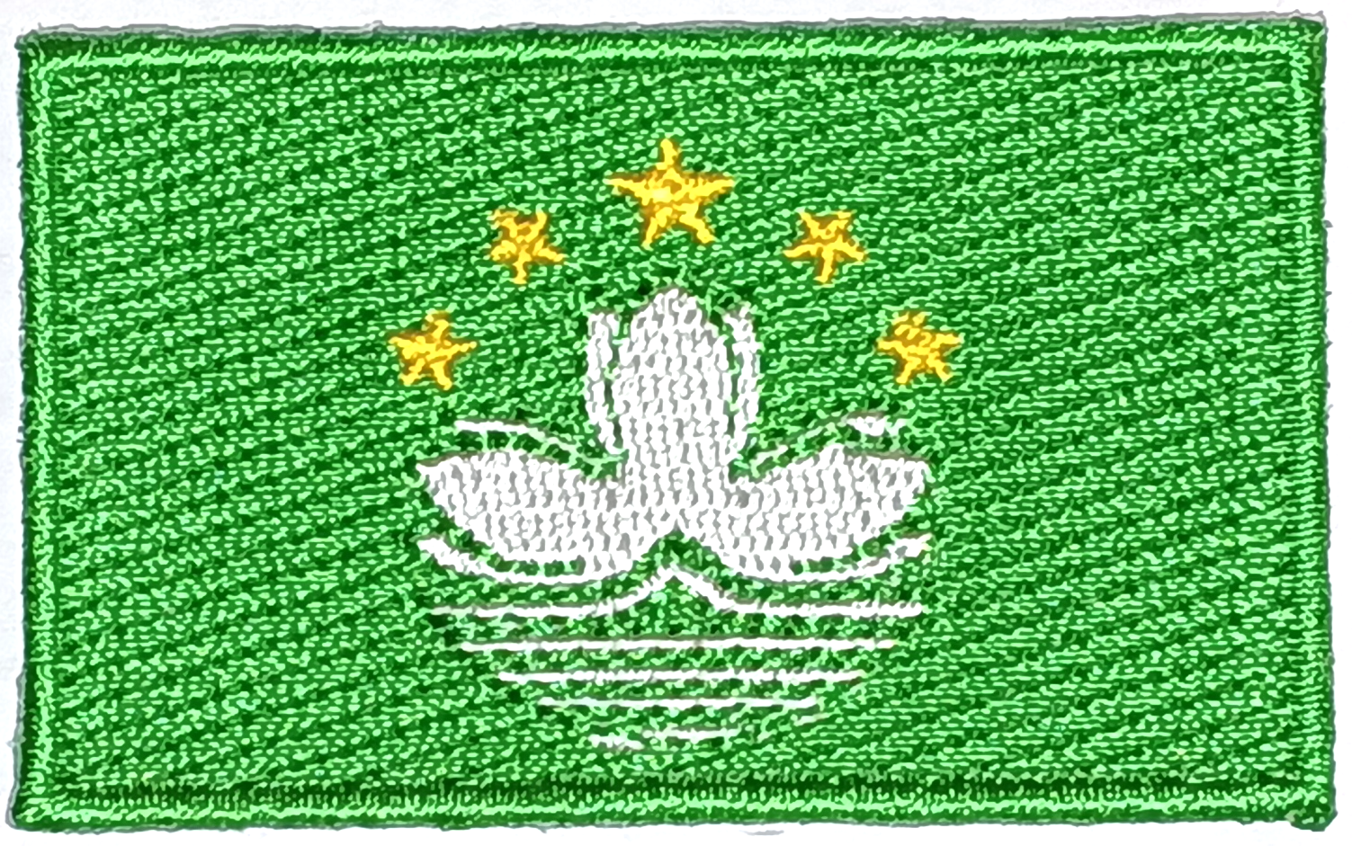 MACAU TYGMÄRKE 65x38mm