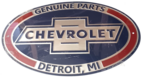 CHEVROLET OVAL PLÅTSKYLT I ALUMINIUM 445x295mm