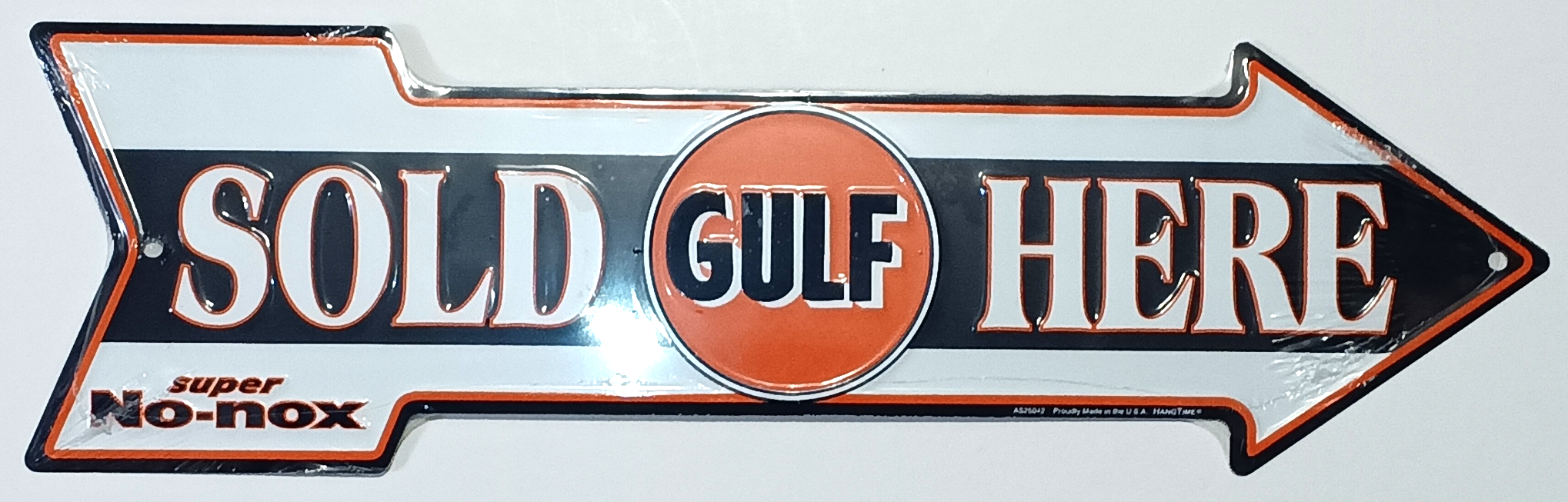 GULF PILFORMAD PLÅTSKYLT I ALUMINIUM ca 500x150mm