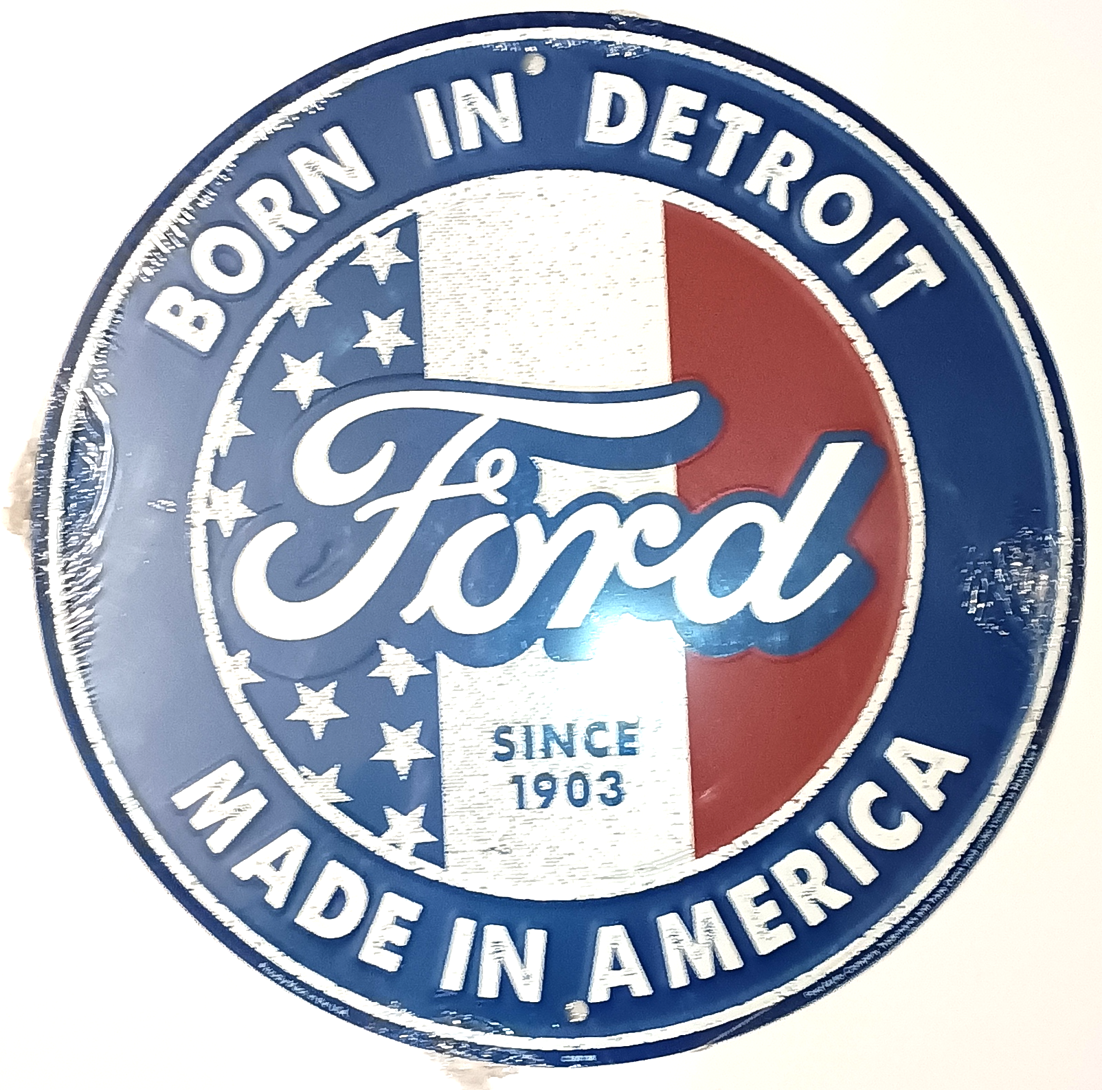 FORD BORN IN DETROIT PLÅTSKYLT ca305mm