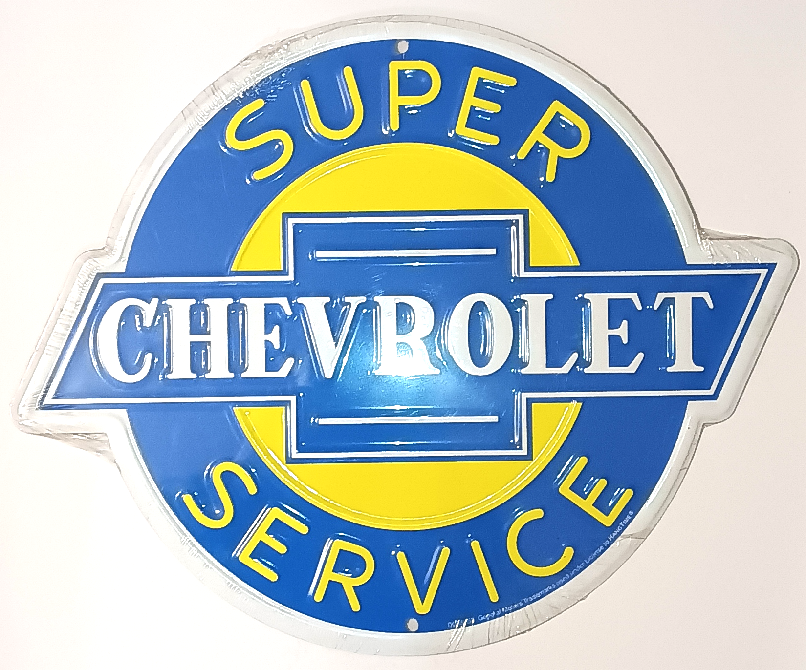 CHEVROLET SUPER SERVICE PLÅTSKYLT I ALUMINIUM ca360x290mm
