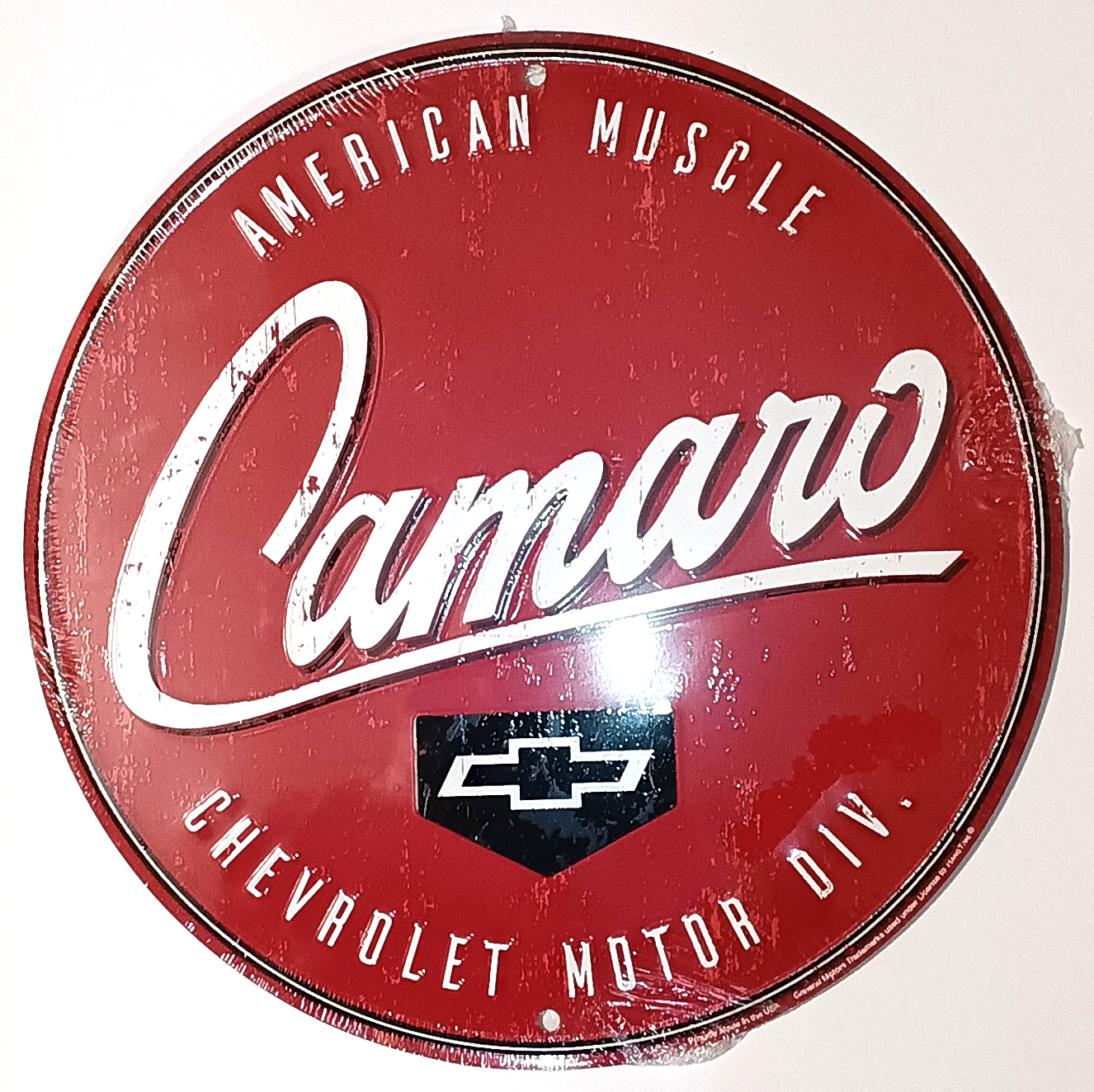 CHEVROLET CAMARO AMERICAN MUSCLE PLÅTSKYLT I ALUMINIUM ca305mm
