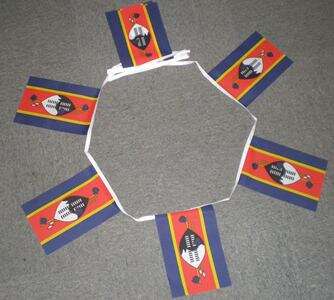 SWAZILAND FLAGGSPEL 6 METER LÅNGT MED 20 FLAGGOR