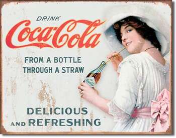 COCA-COLA PLÅTSKYLT 40,5x31,5cm