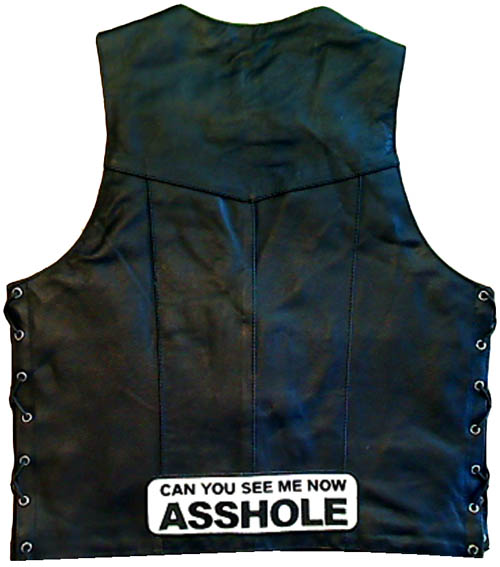 CAN YOU SEE ME NOW ASSHOLE RYGGMÄRKE AV REFLEXTRÅD 375x100mm