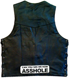 CAN YOU SEE ME NOW ASSHOLE RYGGMÄRKE AV REFLEXTRÅD 375x100mm