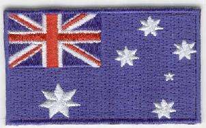 AUSTRALIEN TYGMÄRKE 65x38mm