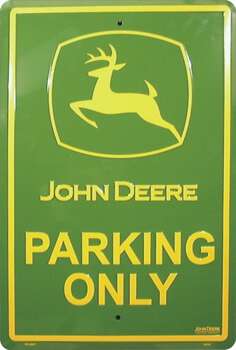 JOHN DEERE PARKING ONLY PLÅTSKYLT 46x30cm