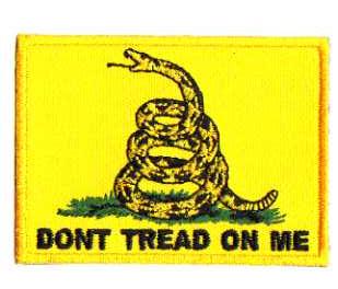 DONT TREAD ON ME TYGMÄRKE 75x55mm