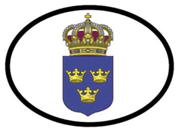 SVERIGE RIKSVAPEN REFLEKTERANDE DEKAL 120x90mm