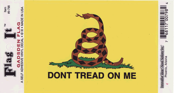 DONT TREAD ON ME DEKAL 127X90MM