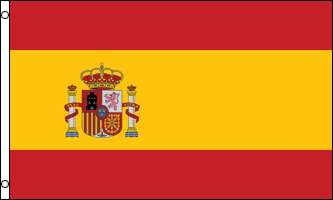 SPANIEN FLAGGA MED STATSVAPNET 90X60CM