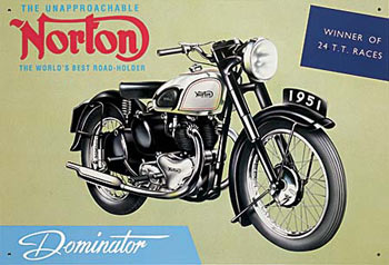 NORTON DOMINATOR PLÅTSKYLT 41x30cm