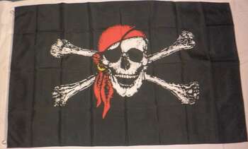 DÖSKALLEFLAGGA RED SCARF 150X90CM