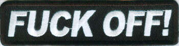 FUCK OFF! TYGMÄRKE 100x25mm